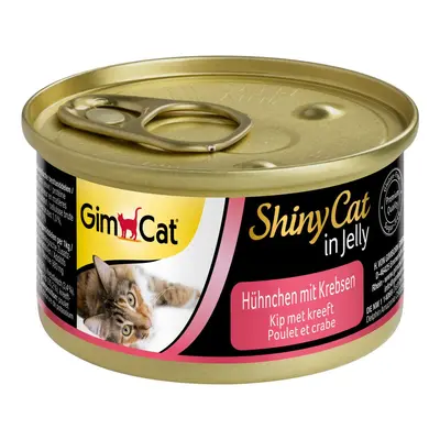 GimCat ShinyCat v želé, 24 x 70 g Kuře s kraby