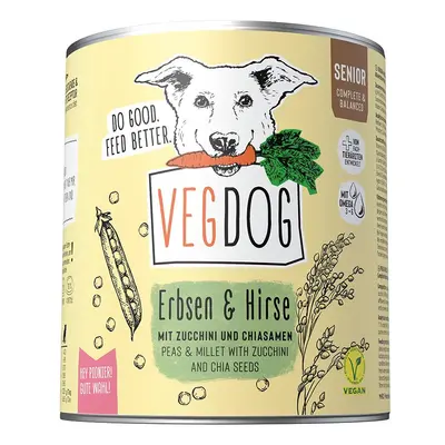 VEGDOG Senior hrášek a jáhly 6 × 800 g