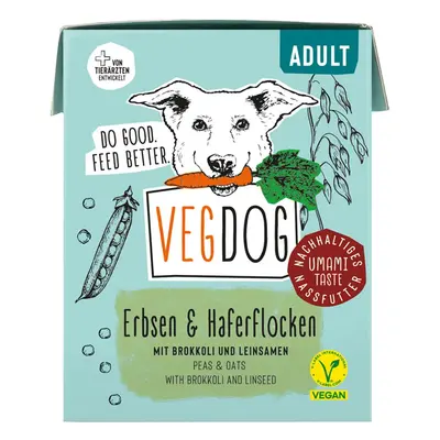 VEGDOG Adult hrášek a ovesné vločky v tetrapaku 10 × 390 g