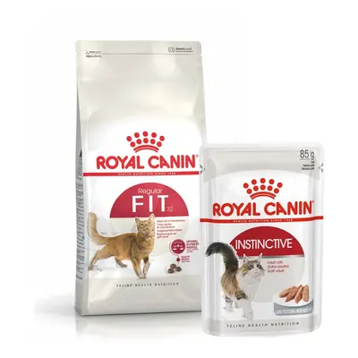 ROYAL CANIN FIT granule 10 kg + INSTINCTIVE kapsička 48× 85 g