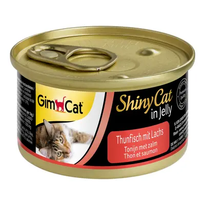 GimCat ShinyCat v želé s tuňákem a lososem 24 × 70 g