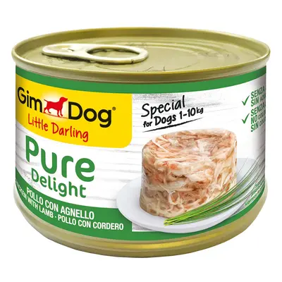 GimDog Little Darling Pure Delight s kuřecím a jehněčím masem 12 × 150 g