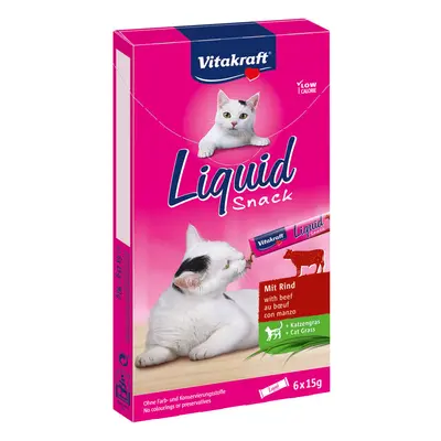 Vitakraft Cat liquid Snack hovězí a inulin 3 × 6 kusů