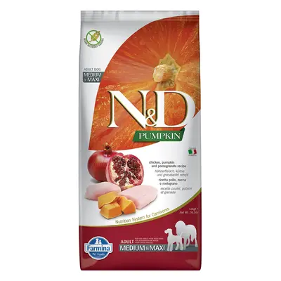 N&D Dog Adult Medium Maxi dýně, kuřecí maso a granátové jablíčko, 12 kg 2x12kg