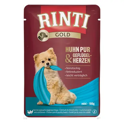 RINTI Gold kuře a drůbeží srdce 10 × 100 g