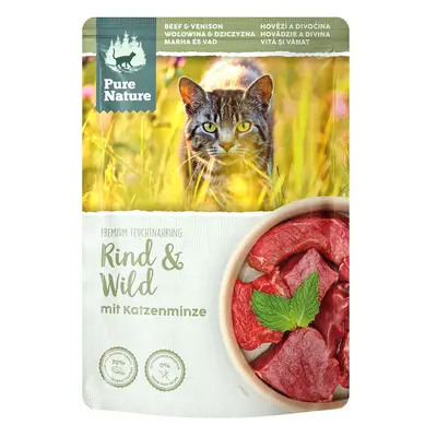 Pure Nature ADULT hovězí a zvěřina se šantou kočičí 12 × 85 g