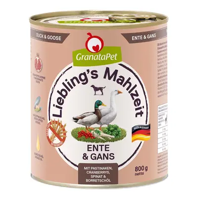 GranataPet Liebling‘s Mahlzeit s kachnou a husou 12 × 800 g