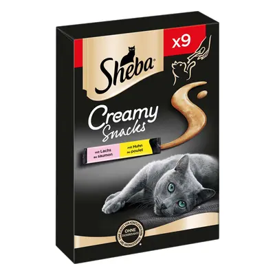 SHEBA® Creamy Snacks kuřecí maso a losos 18×12 g