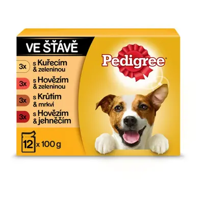 Pedigree kapsičky masový výběr se zeleninou ve šťávě 12 x 100 g