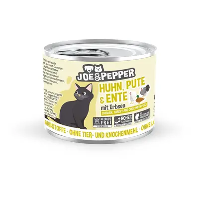 Joe & Pepper Cat kuře, krůta a kachna s hráškem 6× 200 g