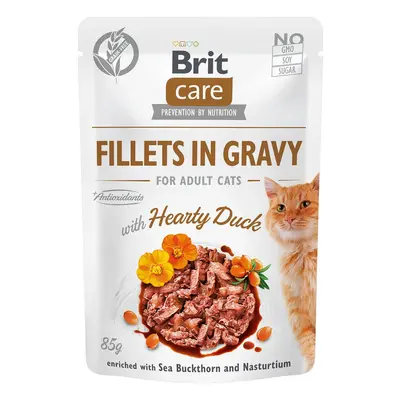 Brit Care Cat filety v omáčce s vydatnou kachnou 48 × 85 g