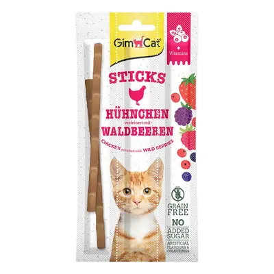 GimCat Superfood DuoSticks s kuřecím masem a lesními plody 12× 3 ks