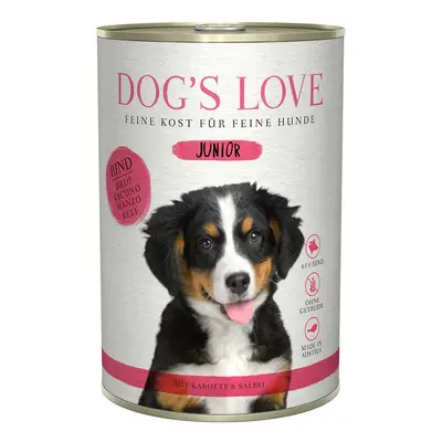 Dog's Love Junior hovězí maso s mrkví a šalvějí 12x400g