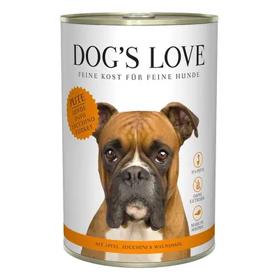 Dog's Love Classic krůtí maso s jablkem, cuketou a olejem z vlašských ořechů 6 × 400 g