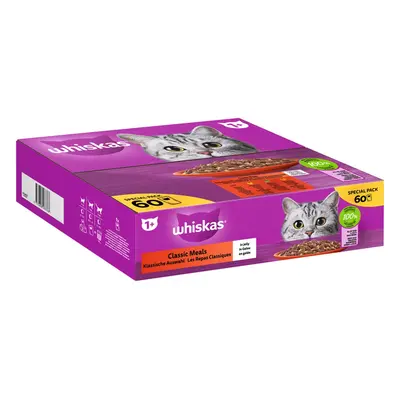 Whiskas Multipack 1+ klasický výběr v želé, 60 × 85 g