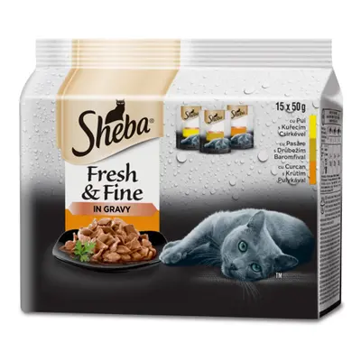 Sheba Adult Fresh & Fine kapsičky drůbeží výběr ve šťávě 150 x 50 g