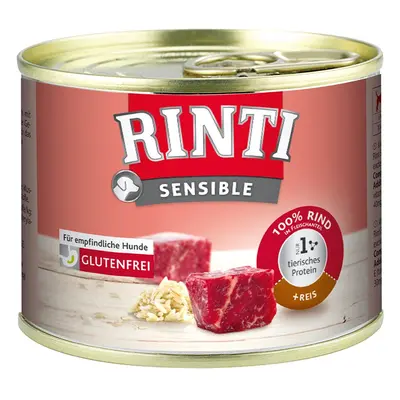 Rinti Sensible s hovězím masem a rýží 12 × 185 g