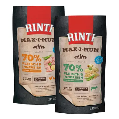 Rinti Max-i-Mum variace chutí s kuřecím masem a dršťkami 2x12kg