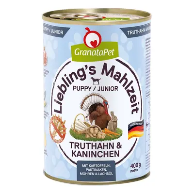 GranataPet Liebling's Mahlzeit Junior s krocaním masem a králíkem 12 × 400 g