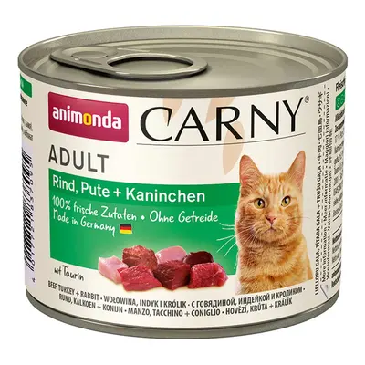 Animonda Carny Adult s hovězím, krůtím a králičím masem 24x200g