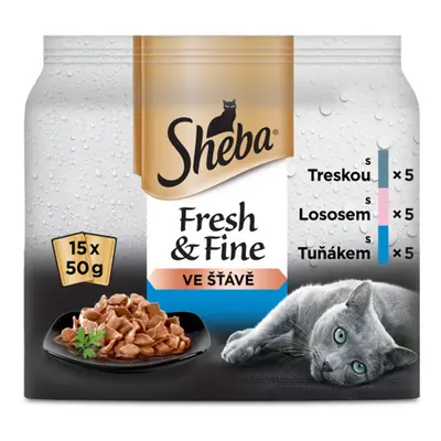 Sheba Adult Fresh & Fine kapsičky rybí výběr ve šťávě 150 x 50 g