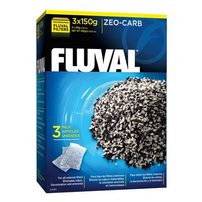 Fluval Zeo-Carb – aktivní uhlí a přípravek pro odstranění amoniaku 450 g (3 × 150 g)