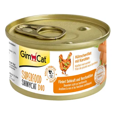 GimCat Superfood ShinyCat Duo kuřecí filet s mrkví 24 × 70 g