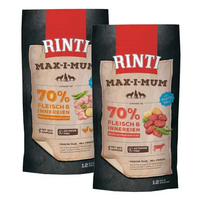 Rinti Max-i-Mum variace chutí s hovězím a kuřecím masem 2x12kg