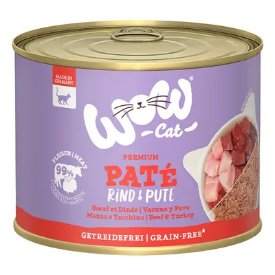 WOW CAT Adult hovězí a krůta 6× 200 g