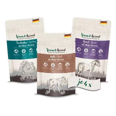 Venandi Animal – zkušební balení II, 4× koňské, 4× telecí, 4× krocan 24x125g