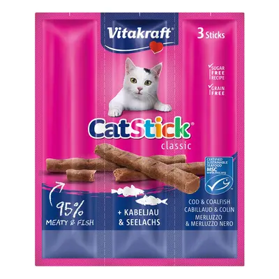 Vitakraft Cat Stick® treska obecná a treska tmavá MSC 10× 3 ks