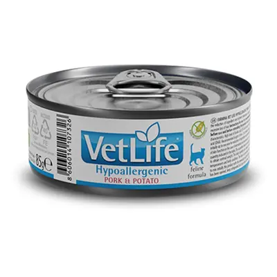 Farmina Vet Life Cat hypoalergenní vepřové maso s bramborami 12 × 85 g