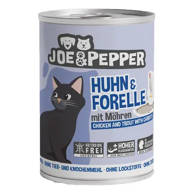 Joe & Pepper Cat kuřecí maso a pstruh s mrkví 6 × 400 g