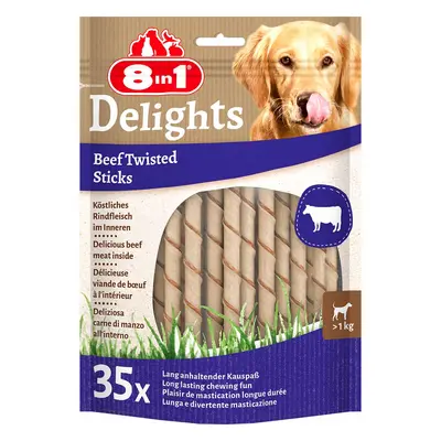 8in1 Delights Beef Twisted Sticks 35 kusů