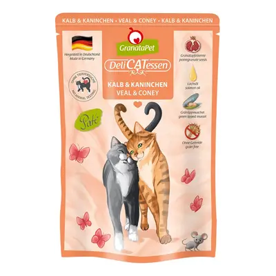 GranataPet pro kočky – Delicatessen Pouch telecí maso a králík 6 × 85 g