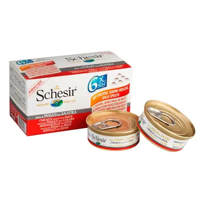 Schesir Cat Natural kuřecí maso s kachnou multipack 24 × 50 g