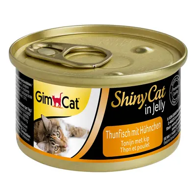 GimCat ShinyCat tuňák s kuřecím masem v želé 24 × 70 g