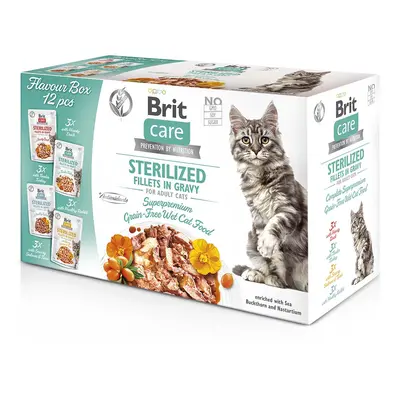 Brit Care Cat Box Fillets in Gravy Sterilised, 12 × 85 g