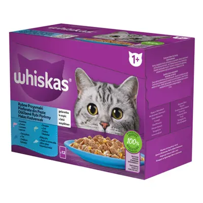 Whiskas kapsičky Oblíbené Rybí Pokrmy v želé 12x85g