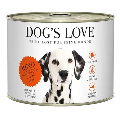 Dog's Love Classic hovězí maso s jablky, špenátem a cuketou 6 × 200 g