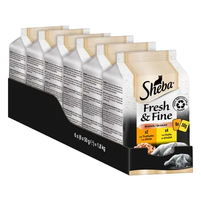 Sheba Fresh & Fine v omáčce kuře a krocan 72 × 50 g