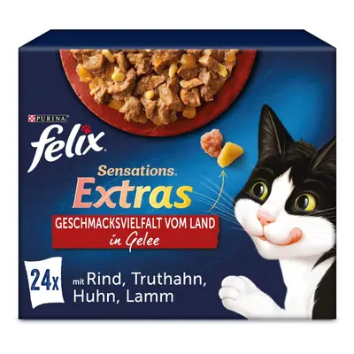 FELIX Sensations Extras v želé výběr z venkova, 24 × 85 g