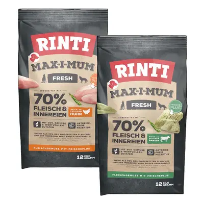 Rinti Max-i-Mum variace chutí s kuřecím masem a dršťkami 2x12kg