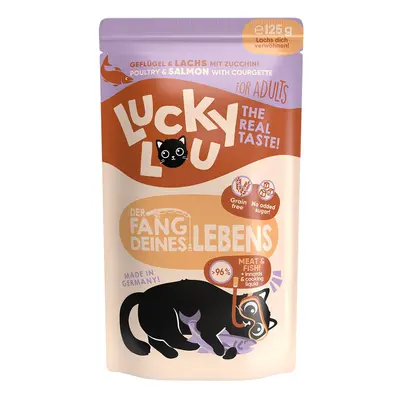 Lucky Lou Lifestage Adult drůbež a losos 16 × 125 g