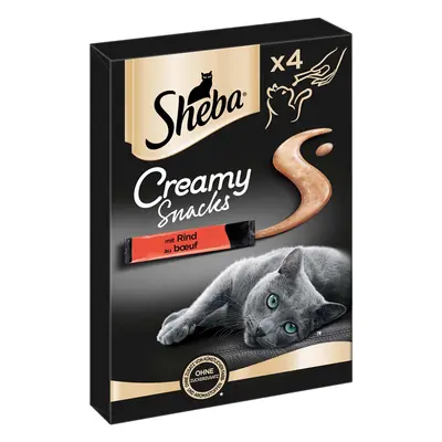 SHEBA® Creamy Snacks s hovězím masem 8×12 g