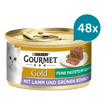 Gourmet Gold jemná paštika s jehněčím masem a zelenými fazolkami 48 × 85 g