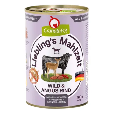 GranataPet Liebling's Mahlzeit zvěřina a hovězí Angus, batáty, brusinky, slunečnicový olej 6× 40