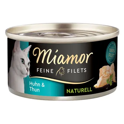 Miamor Feine Filets Naturelle, kuřecí maso a tuňák, 80g plechovka 24 × 80 g