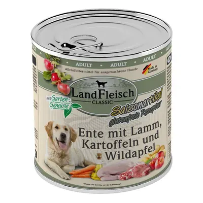 LandFleisch Dog Classic kachna s jehněčím masem a divokým jablkem 6 × 800 g