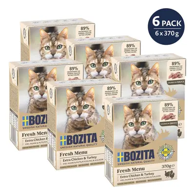 Bozita Tetra kousky v omáčce s kuřecím a krůtím masem 6 × 370 g: